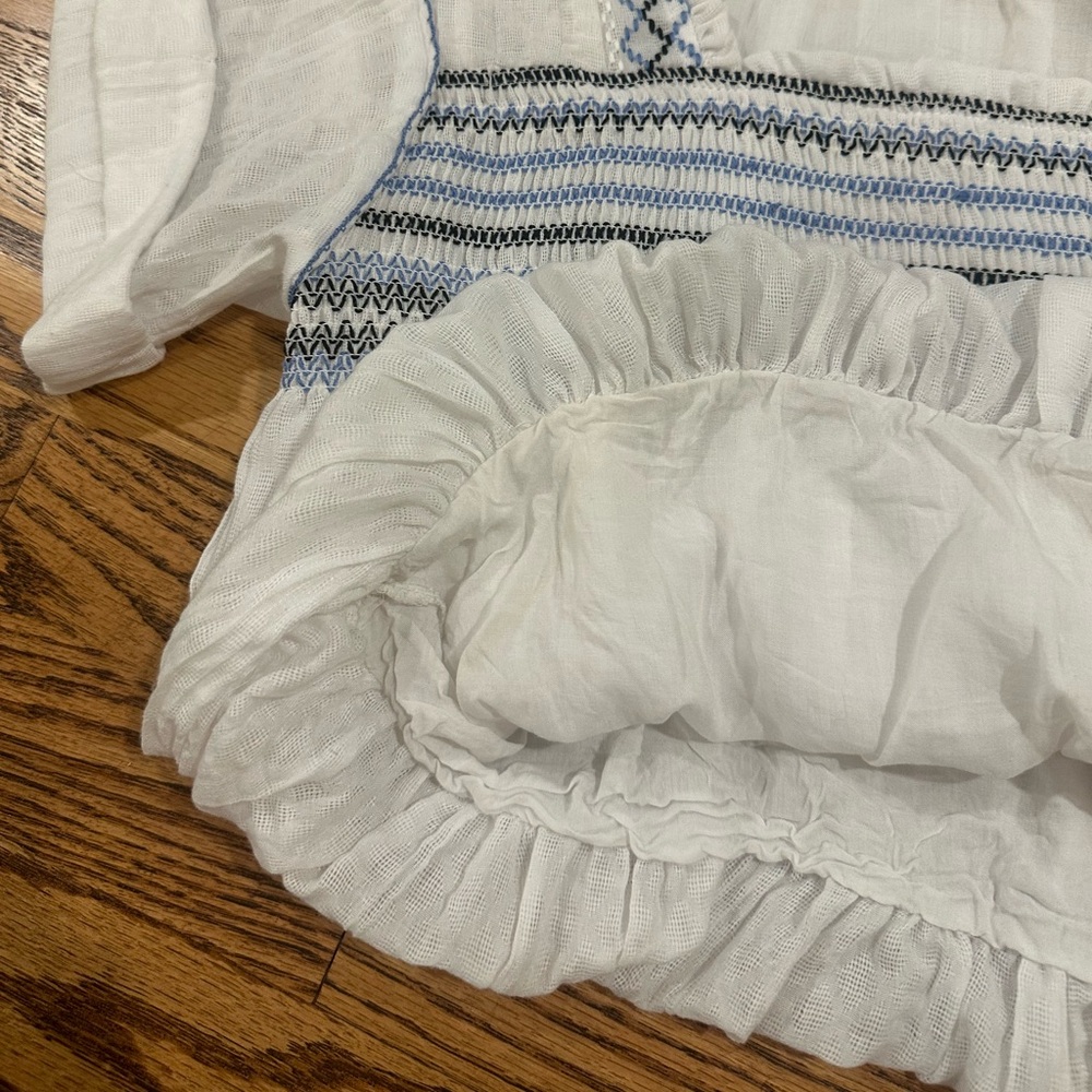 Free People Wandering Skies Cropped Bubble Blouse - Picture 7 of 7